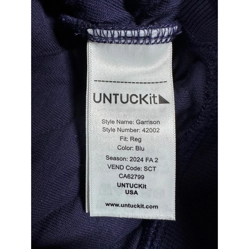 UNTUCKit Garrison Blue Quilted Snap Mock Neck Pullover Sweatshirt Mens XXXL 3XL
